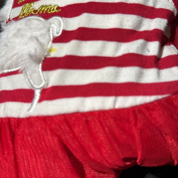 Christmas dress with tulle overlay. Sz 2T red/white - Picture 5 of 5